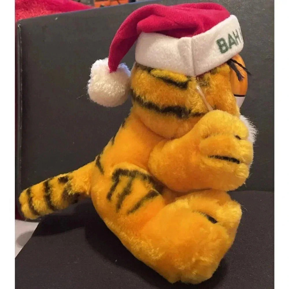 VTG Garfield Christmas Bah Humug!Plush Dakin Jointed Head NO suction Cups Dakin‎ - Picture 4 of 5